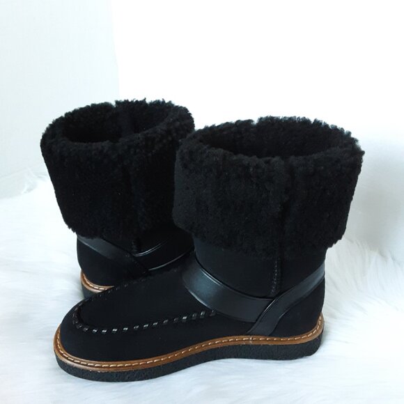 COACH Shearling Turnlock Women Harness Black Color Suede Boots size 5B - Picture 3 of 8